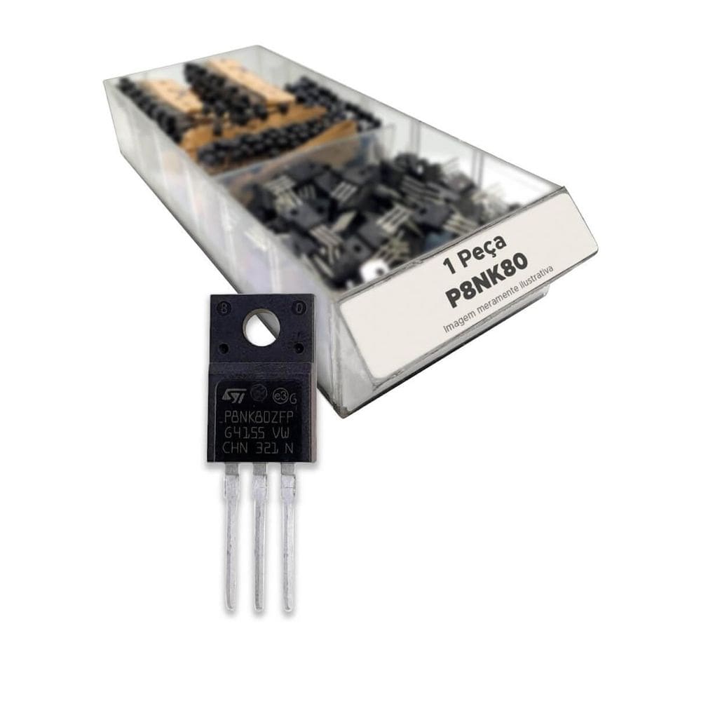 Transistor P8Nk80Zfp = P8Nk80 = 8Nk80 - To220 Isolado