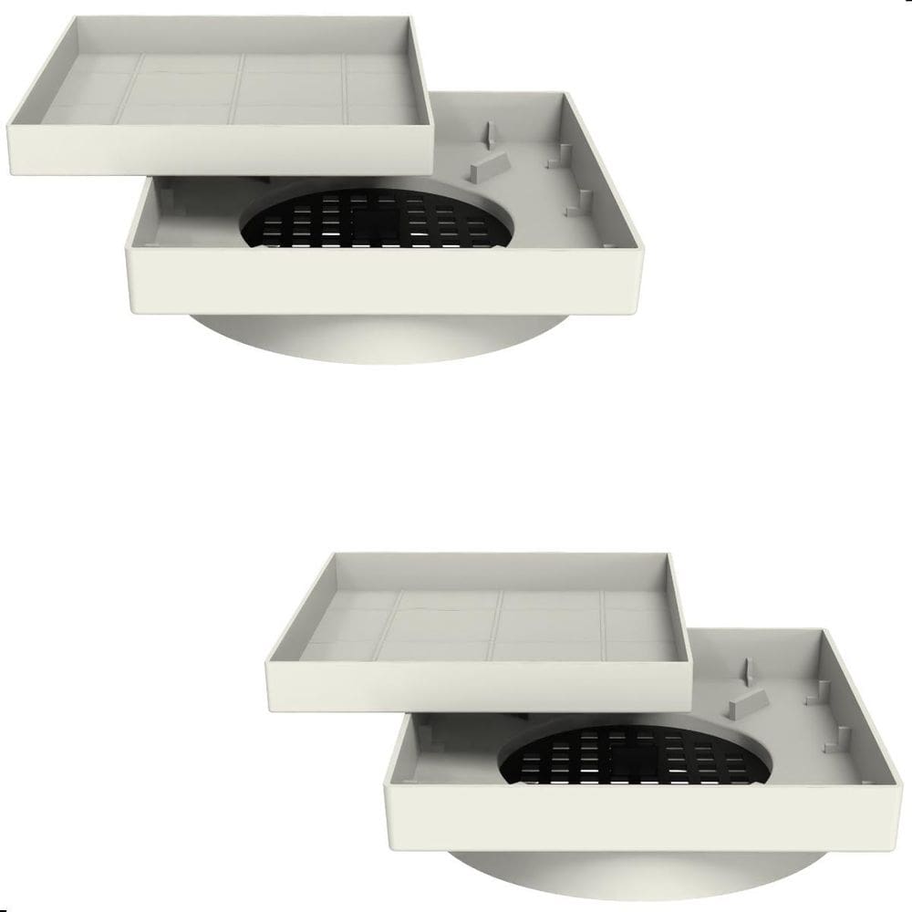 Kit Com 2 Ralos Oculto Invisível Anti Inseto 15X15 Branco