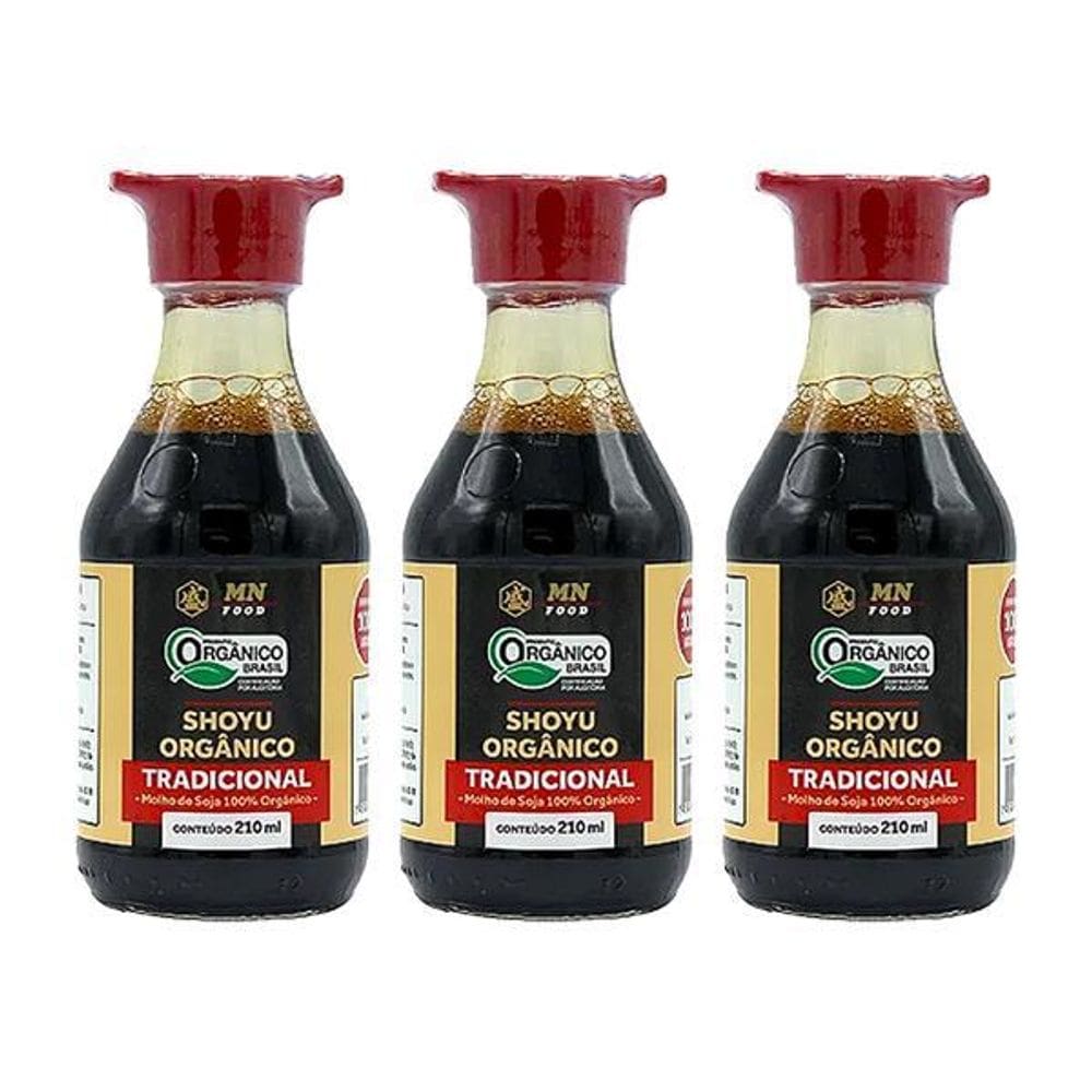 Kit 3X: Shoyu Orgânico Tradicional Mn Food 210 Ml