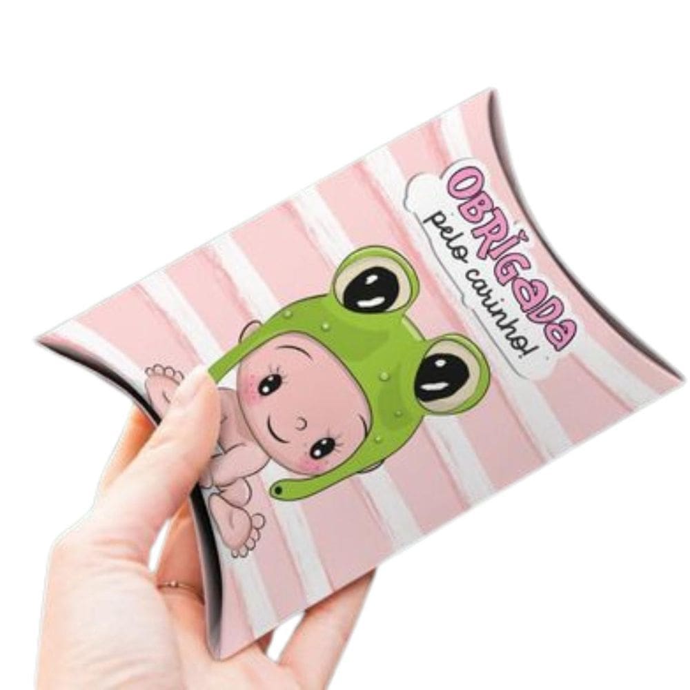 10 Caixinha Bebe Fofo Maternidade Chá Rifa - Menina Sapo