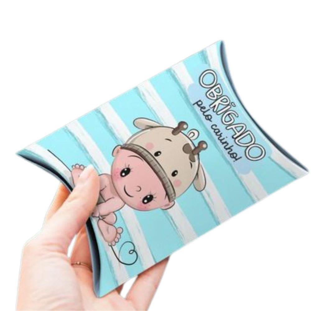 10 Caixinha Bebe Fofo Maternidade Chá Rifa - Menino Girafa