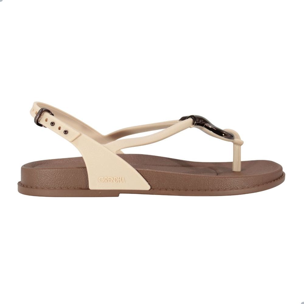 Sandália Rasteira Grendha 19036 Musa Bege Café Médio