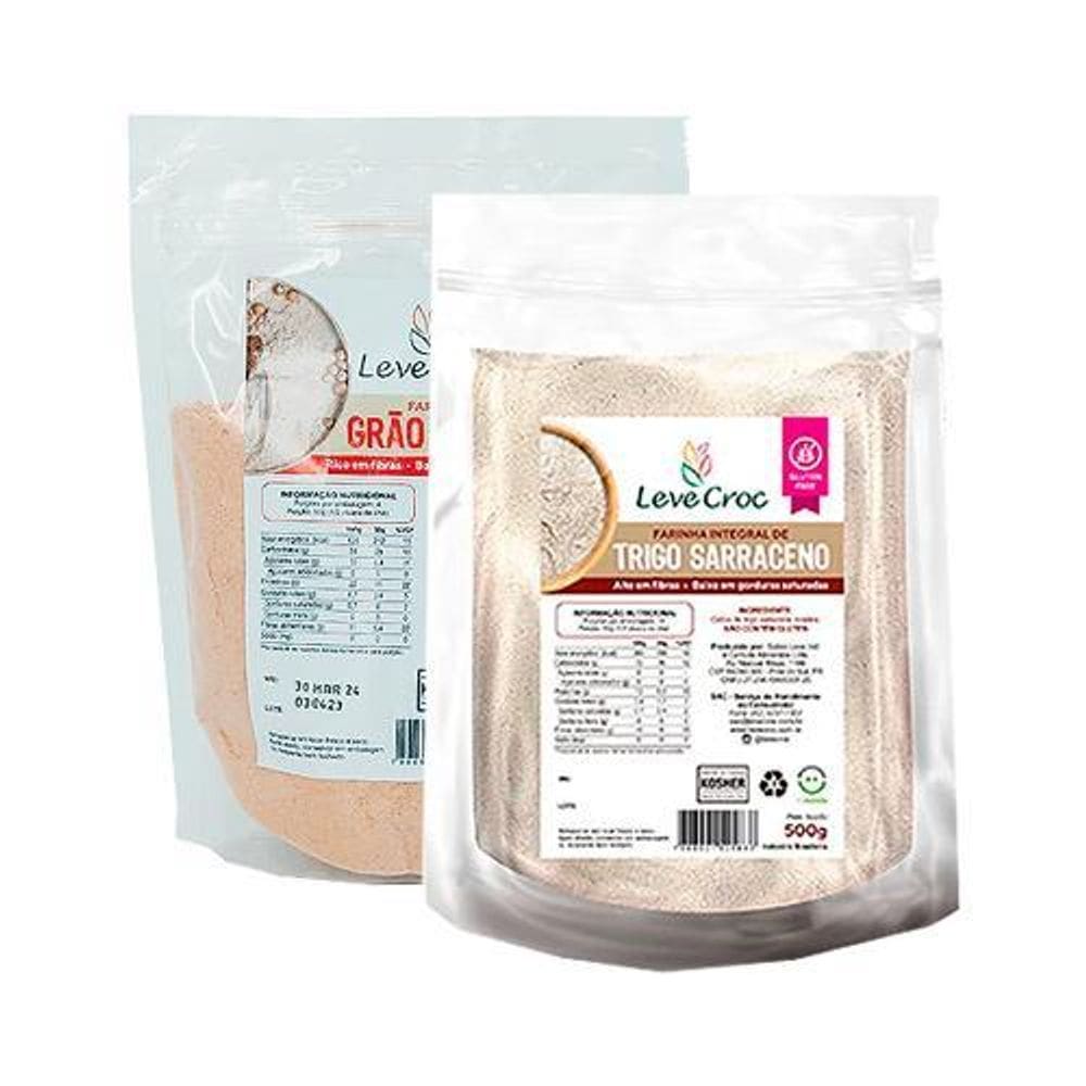 Kit 2 Farinhas Funcionais Sem Glúten Leve Croc: Grão Bico,
