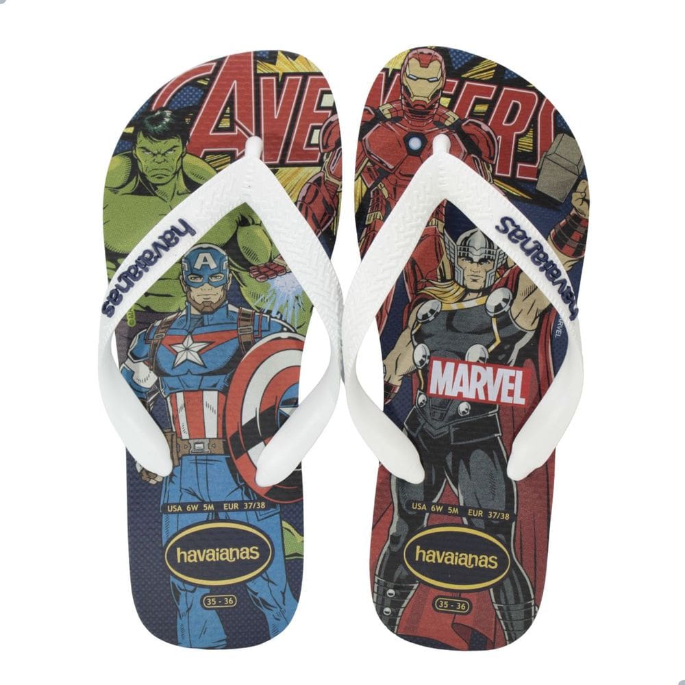 Chinelo Havaianas Top Marvel Classics Branco