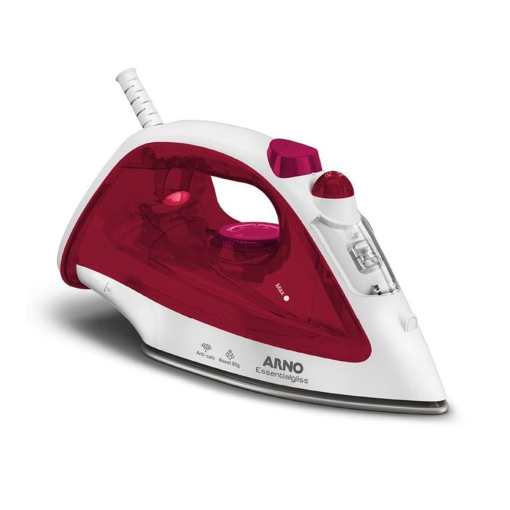 Ferro De Passar A Vapor Essentialgliss Arno FMQ Rosa E Branco 220V