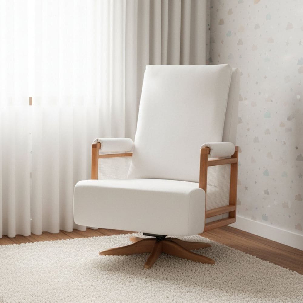 Poltrona de Amamentação Giratória e Balanço Mila Off White