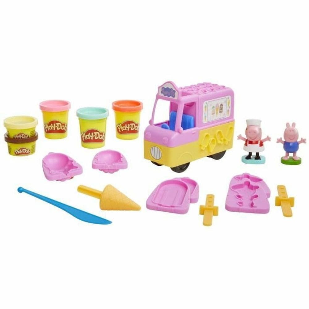 Playset Play-Doh Peppa`s Ice Cream com caminhão de sorvete e bonecos