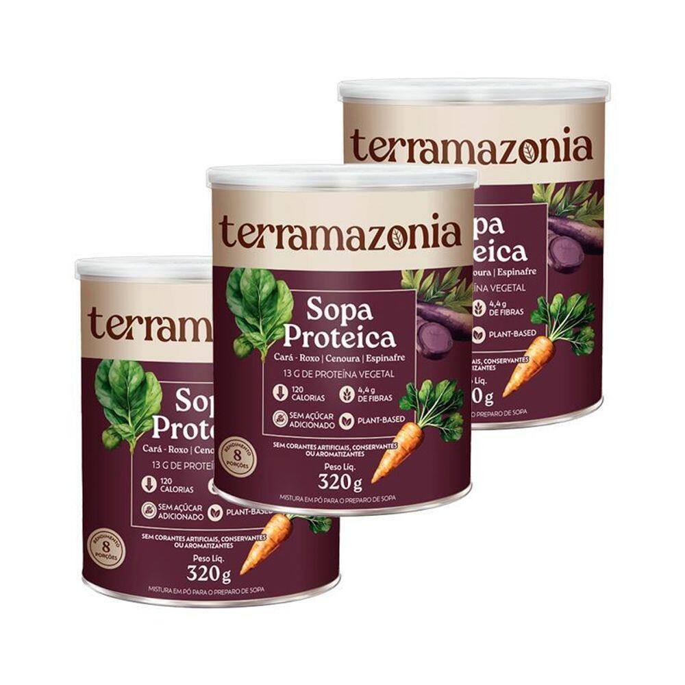 Kit 3X: Sopa Proteica Terramazonia 320G