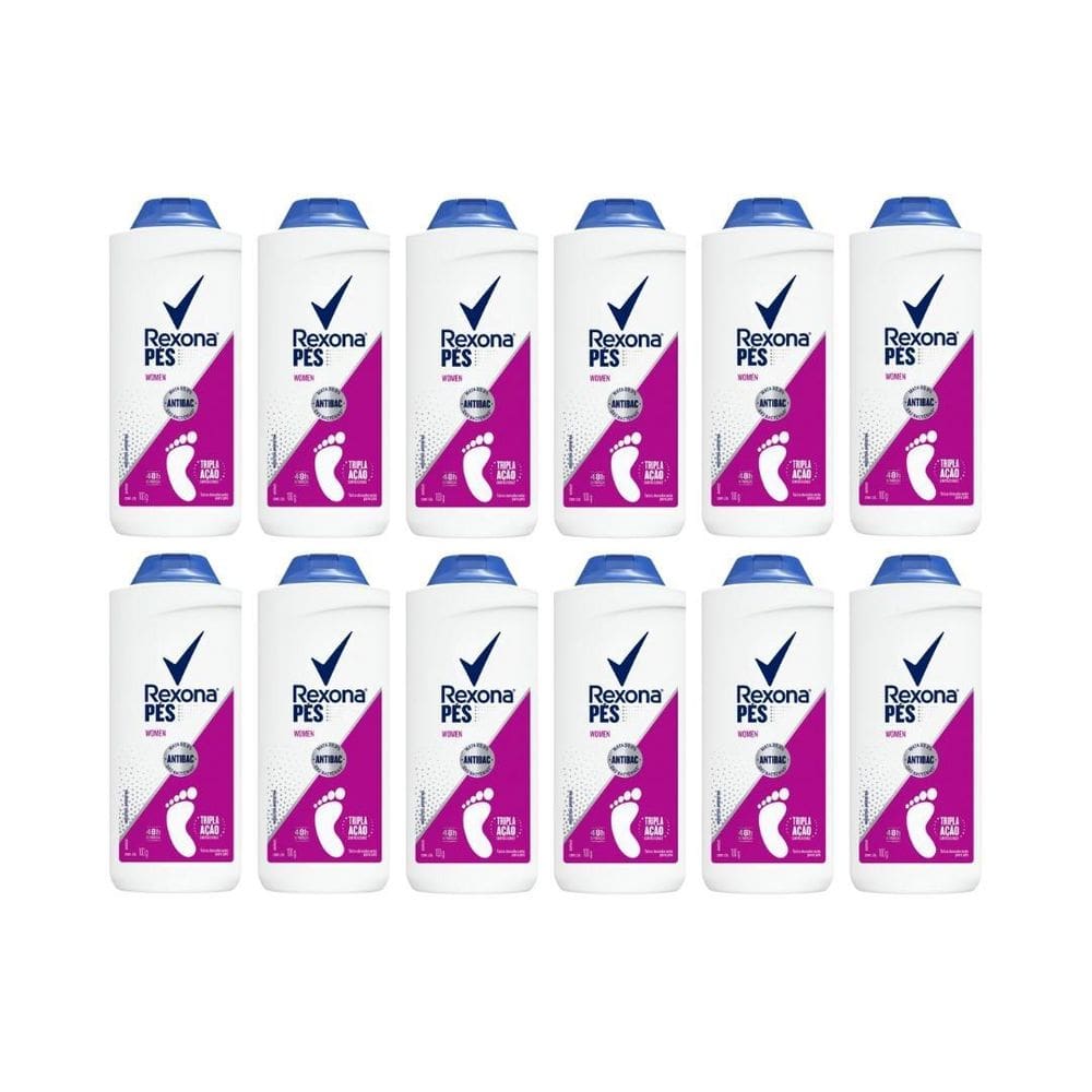 Talco Para Pes Rexona Women 100G - Kit Com 12Un