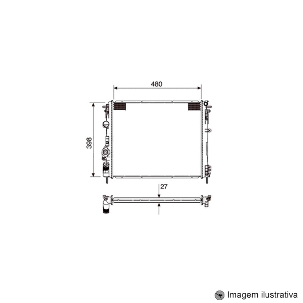 Radiador Clio ( 99 > ) / Logan / Sandero ( 07 - 14 ) 1.0 / 1.6 16V ( Nt - 4643.534 ) com Ar / Manual / Aluminio Mecanico