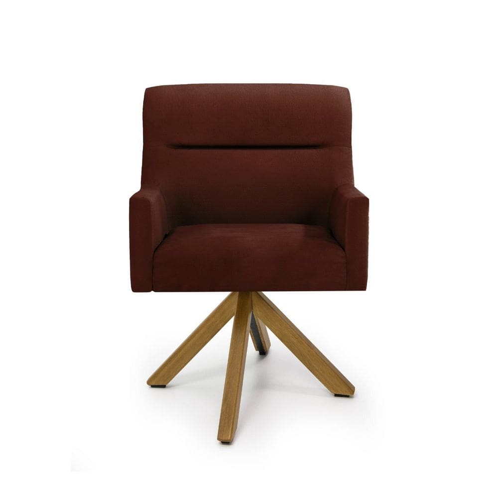 Poltrona para Sala de Estar Veludo Giratória Angel Malbec