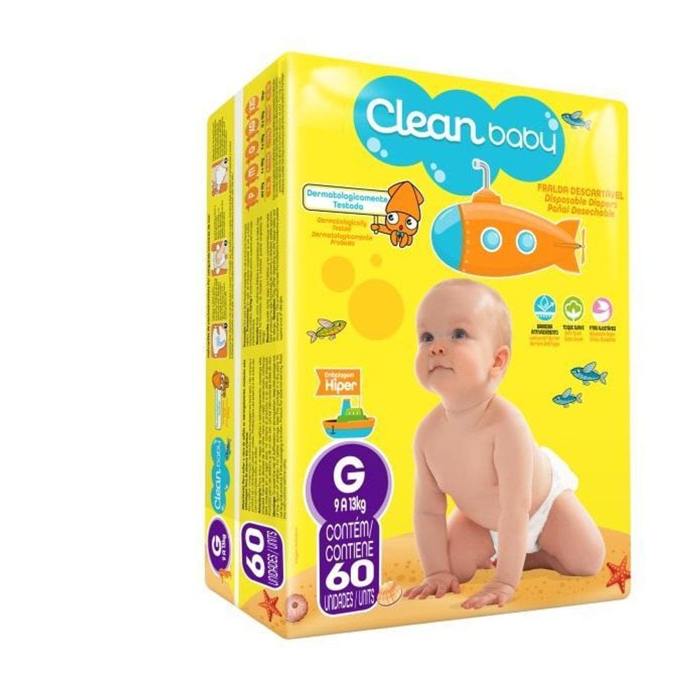 Fralda Descartavel G Com 60Un Clean Baby