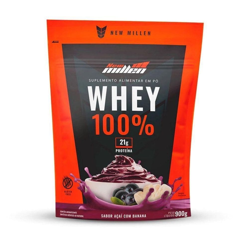 Whey 100% Refil  900G  - Sabor: Açai Com Banana