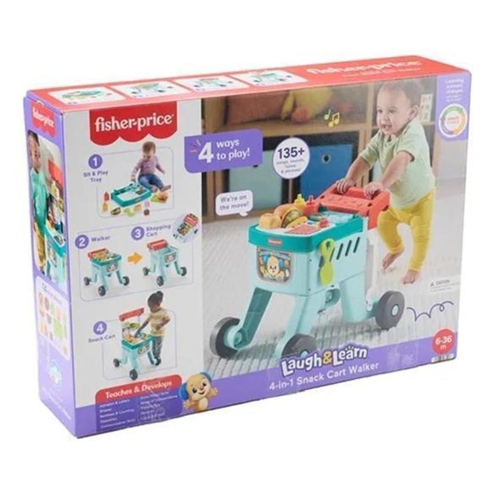 Fisher Price Andador Carro De Snacks 4 Em 1 Mattel Jgw95