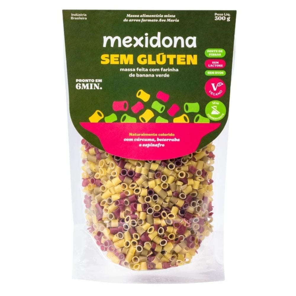 Macarrão Colorido Sem Glúten De Banana Verde 300G Mexidona