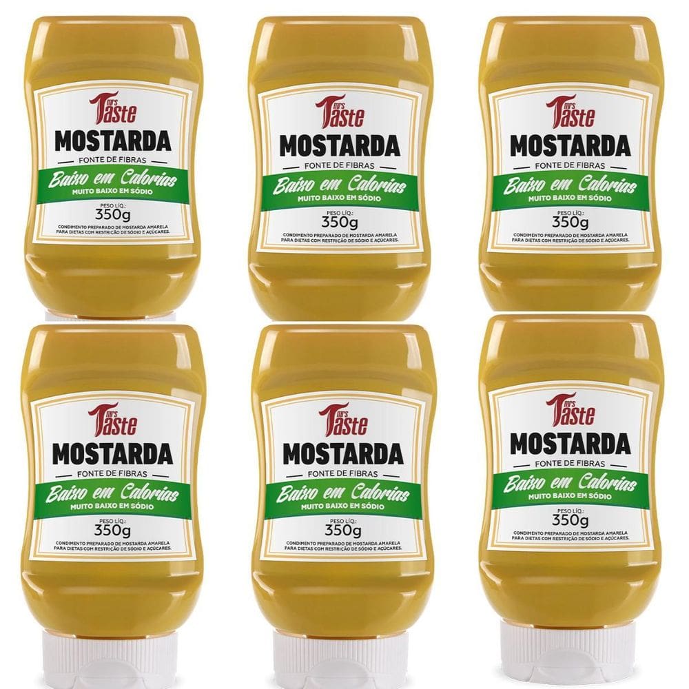 Kit 6 Molho Mostarda 350G Saudavel E Saboroso Zero Açucar