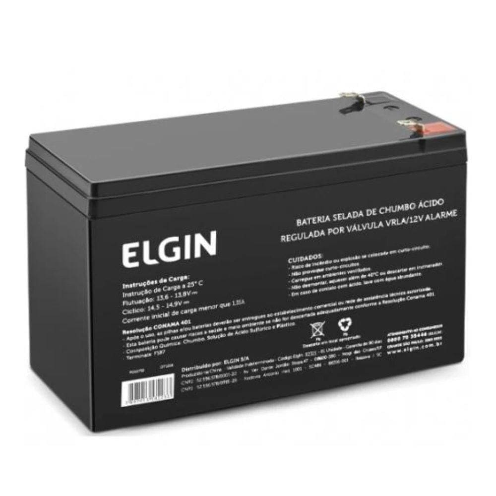 Bateria Selada De Chumbo Elgin Vrla 12v Alarme