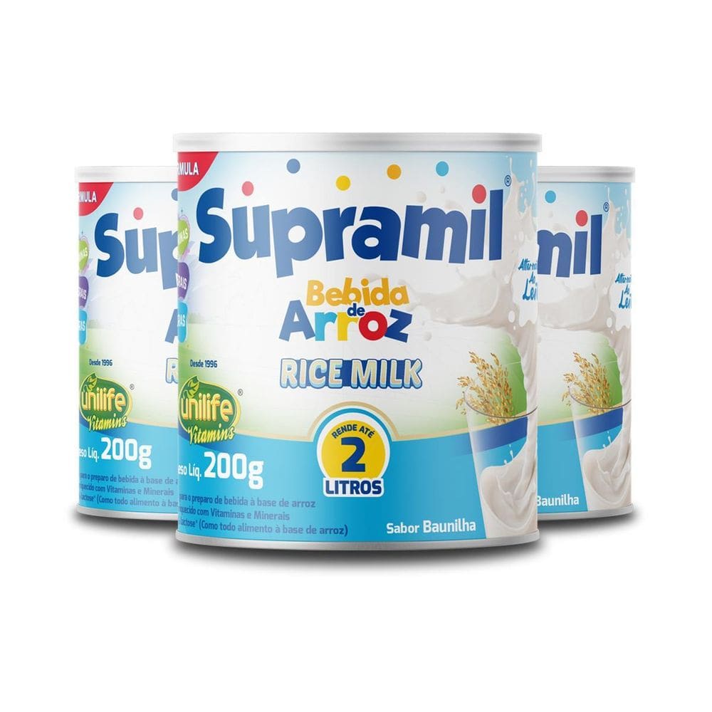 Kit 3 Supramil Bebida De Arroz Kids Unilife 200G