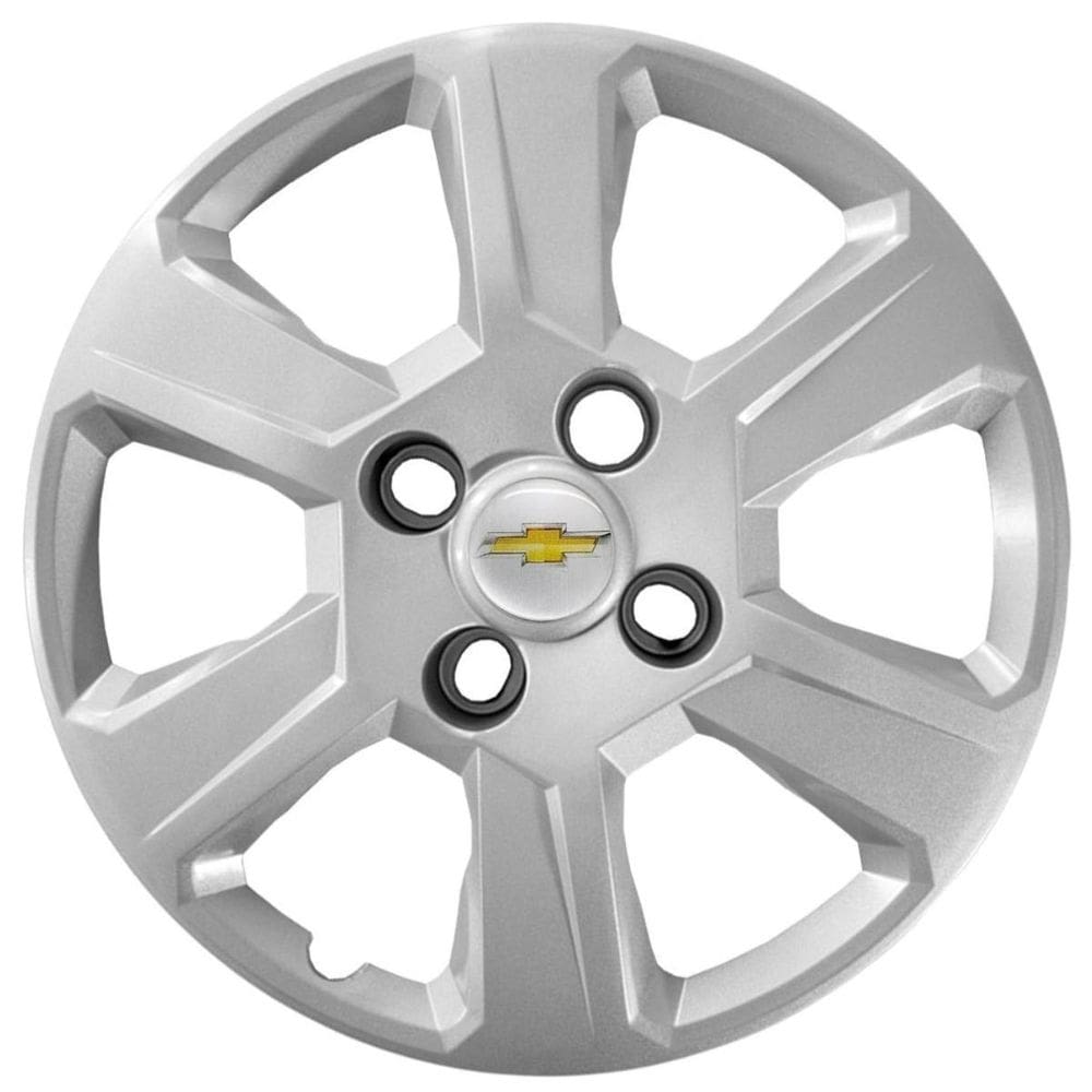 Jogo 4 Calotas Aro 14 Emblema Gm Montana 2011 A 2020 Prata