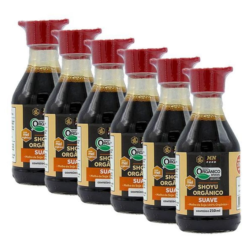Kit 6X: Shoyu Orgânico Suave Mn Food 210Ml