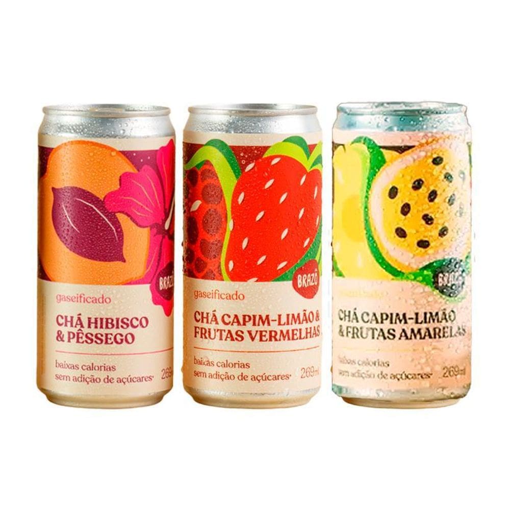 Kit 3 Chás Brazô 269Ml: Hibisco, Frutas Vermelhas, Frutas