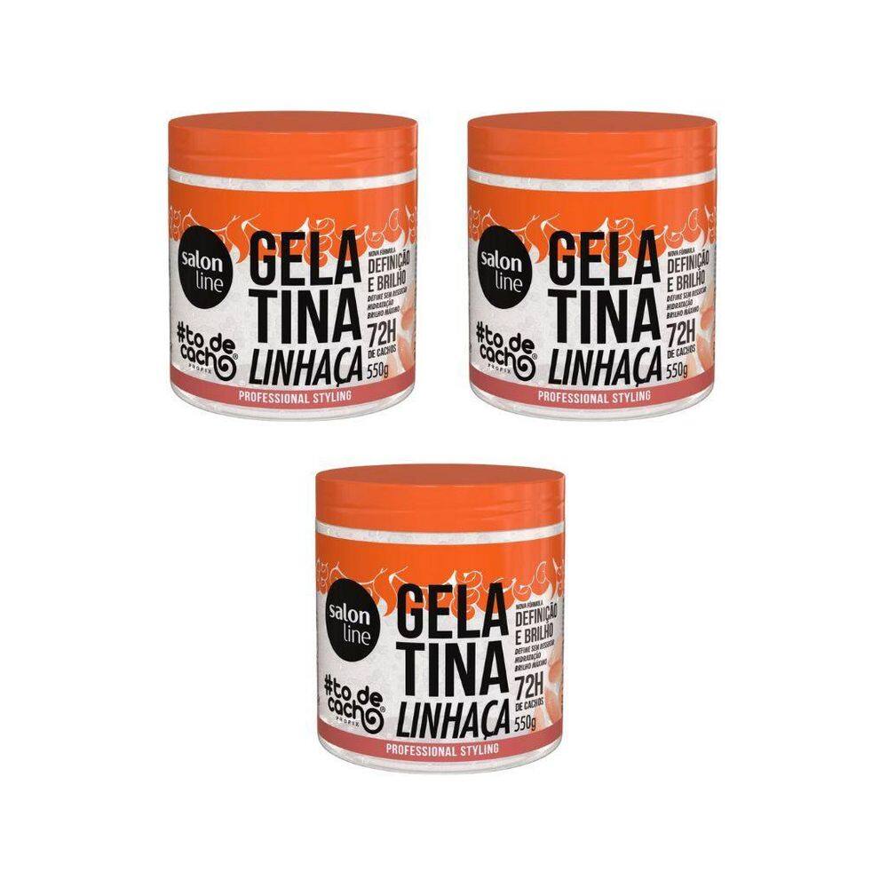 Gelatina Capilar Salon Line 550G Todecacho Linhaca-Kit C/3Un