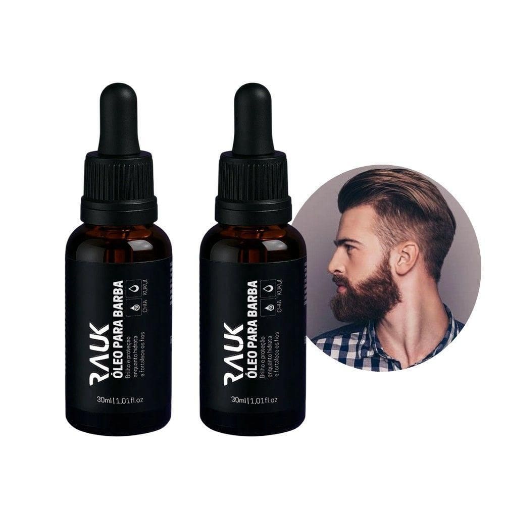 Kit 2 óleo Para Barba Hidratante Fortalecedor Amacia Rauk 30ml