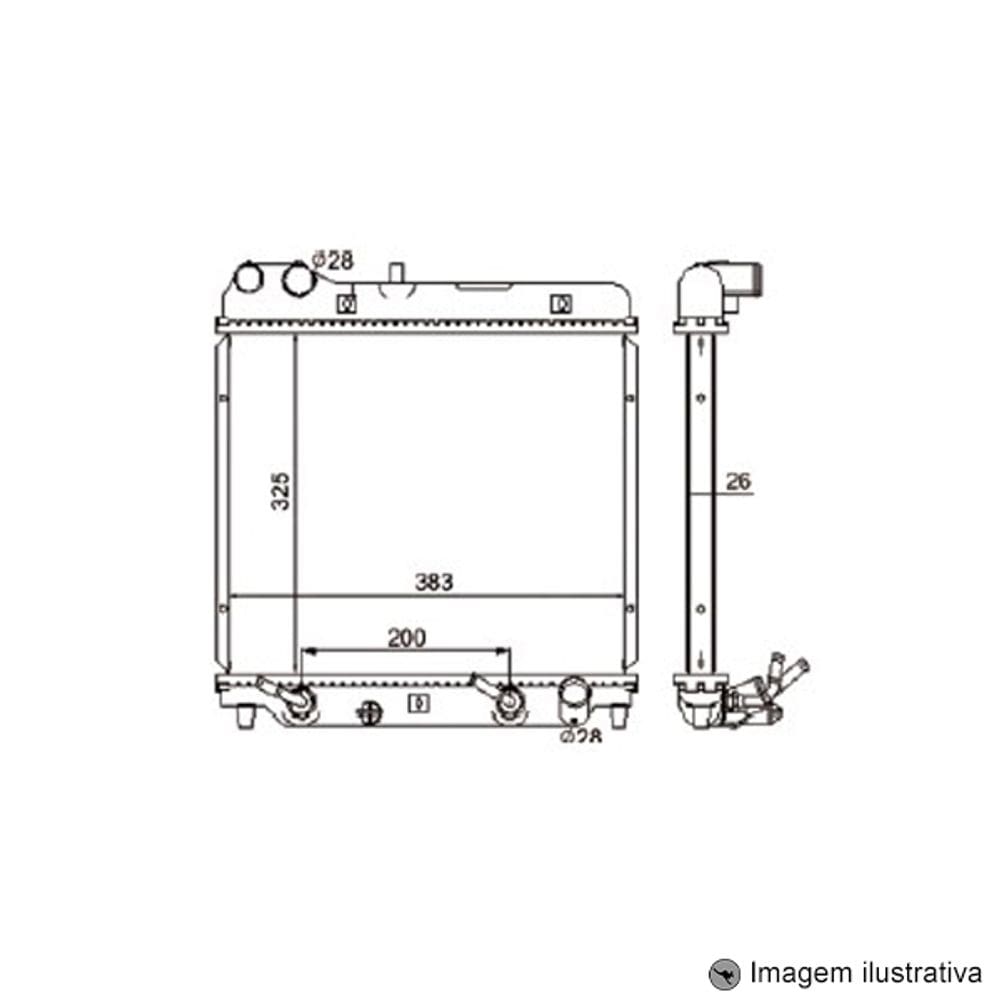 Radiador Fit 1.4 / 1.5 16V ( 03 - 08 ) com Ar / Automatico / Manual / Aluminio Brasado
