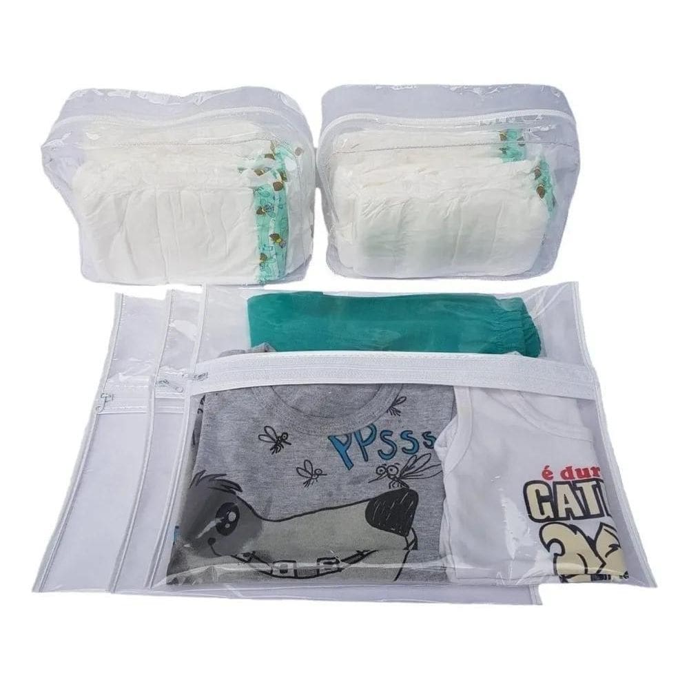 2X Kit 5 Saquinho Maternidade E 2 Organizador Troca De Frald