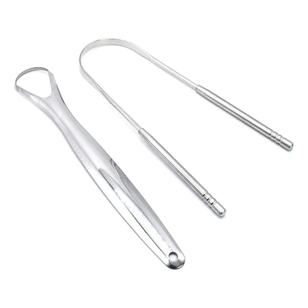 2X Raspador De Língua Em Aço Inox Para Higiene Bucal Kit 2 P