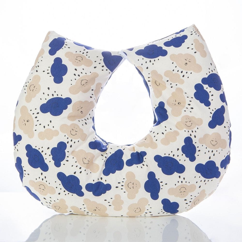 Almofada Amamentação Estampada Para Bebê Nuvem Marinho