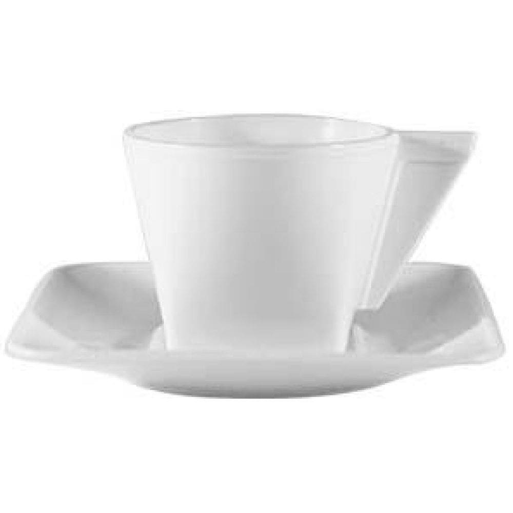 Kit 6 Xícara E Pires Branco 50Ml Plástico