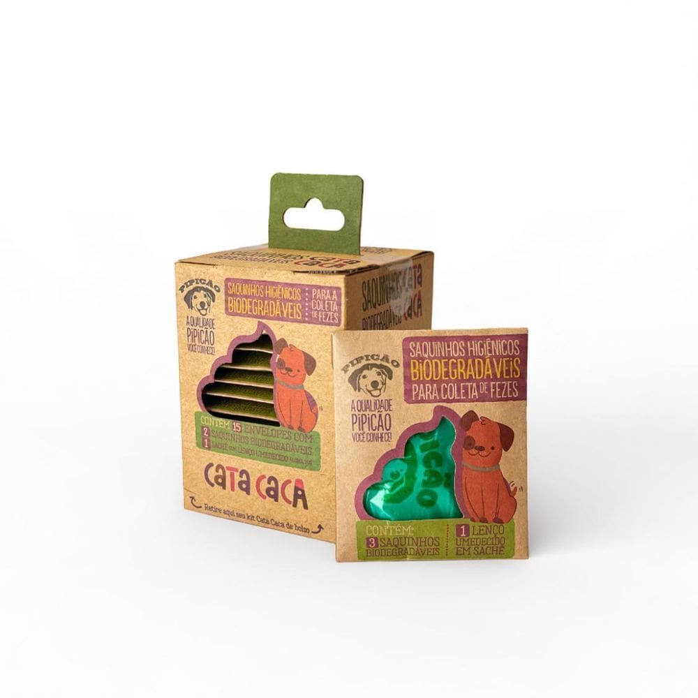 Kit Higiênico 15 Envelopes Cata Caca E Lenço Umedecido