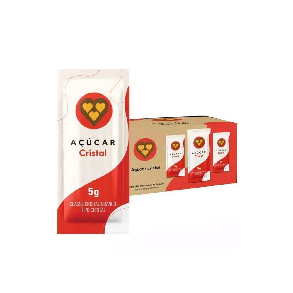 Açúcar Sachê 3 Corações 5G Caixa Com 400 Unidades