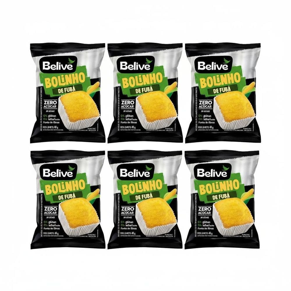 Kit 6 Bolinho Sabor Fuba 45G Belive