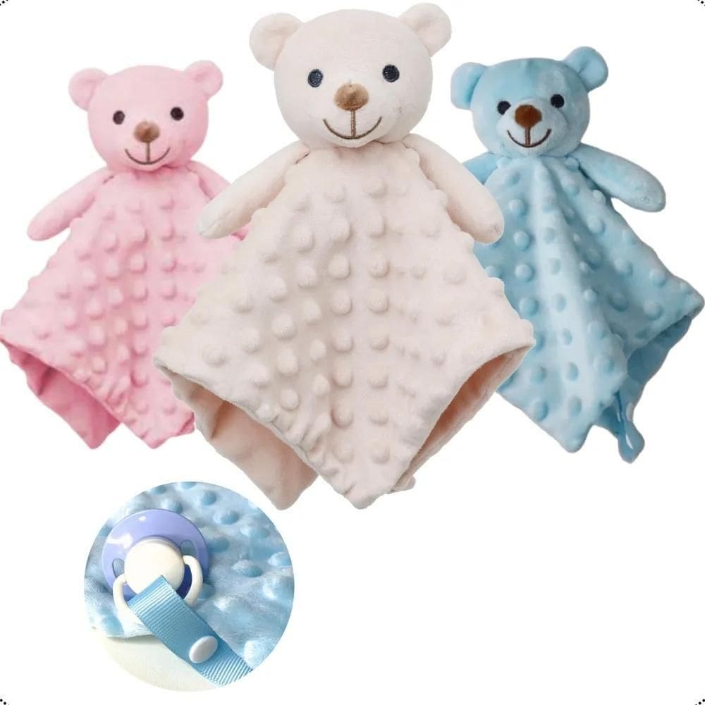 2X Naninha Bebê Prendedor Chupeta Antialérgica Urso Criança