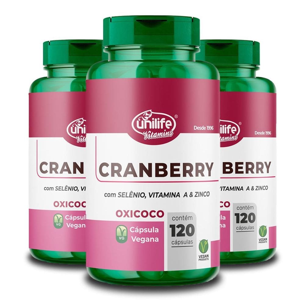 Kit 3 Cranberry 120 Cápsulas Unilife