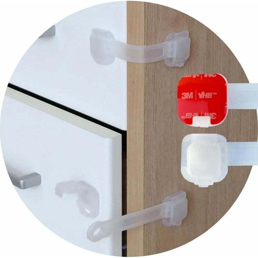 2X Zabcon 10 Trava Gaveta Armário Segurança Protetor Bebe