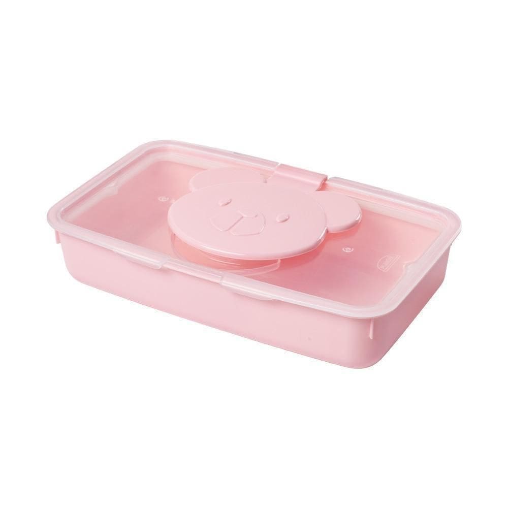 Porta Lenco Umedecido De Plastico Ludica Urso Rosa Com Tampa