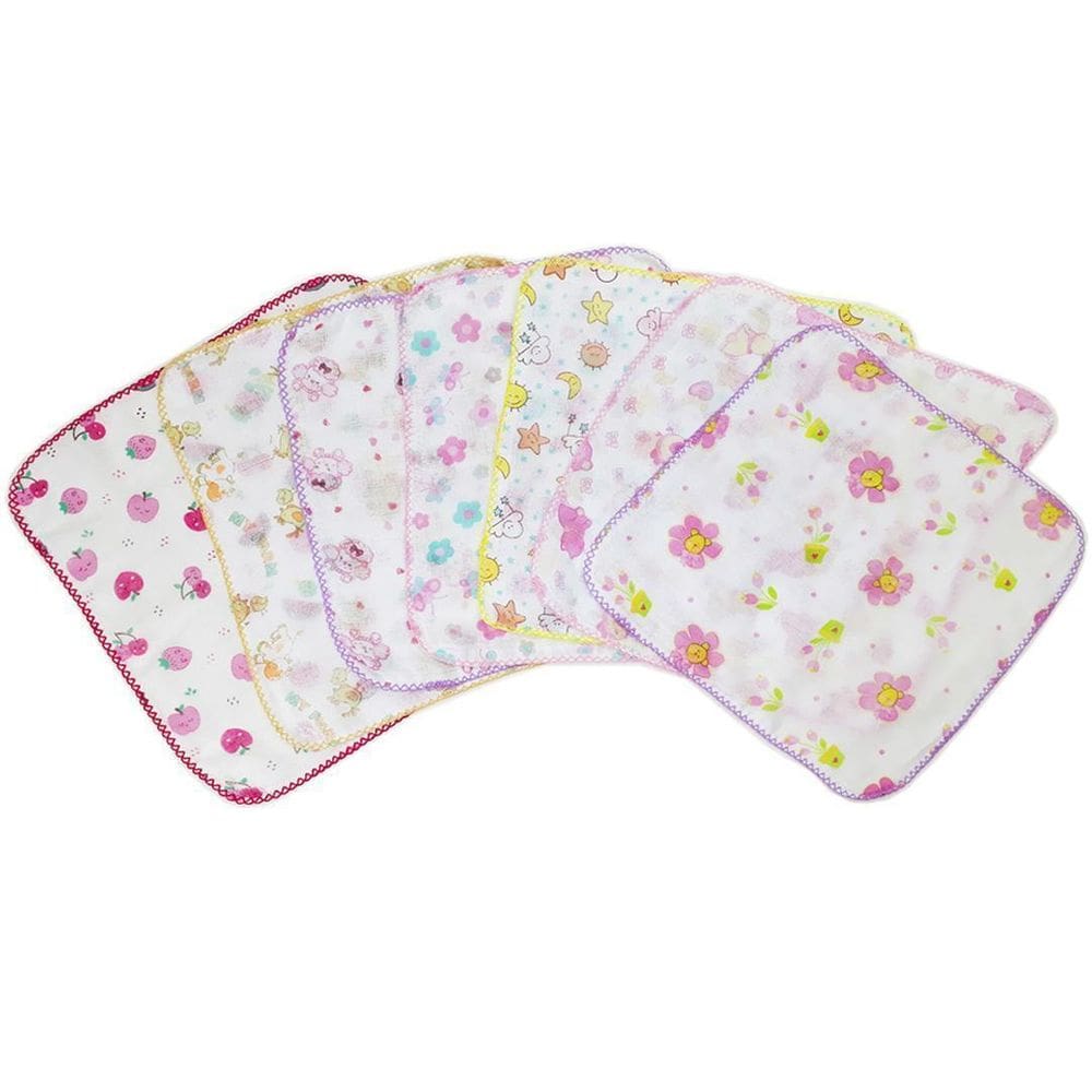 Kit 10 Pçs Fraldinha De Boca Feminina 33X33Cm Com Crochê