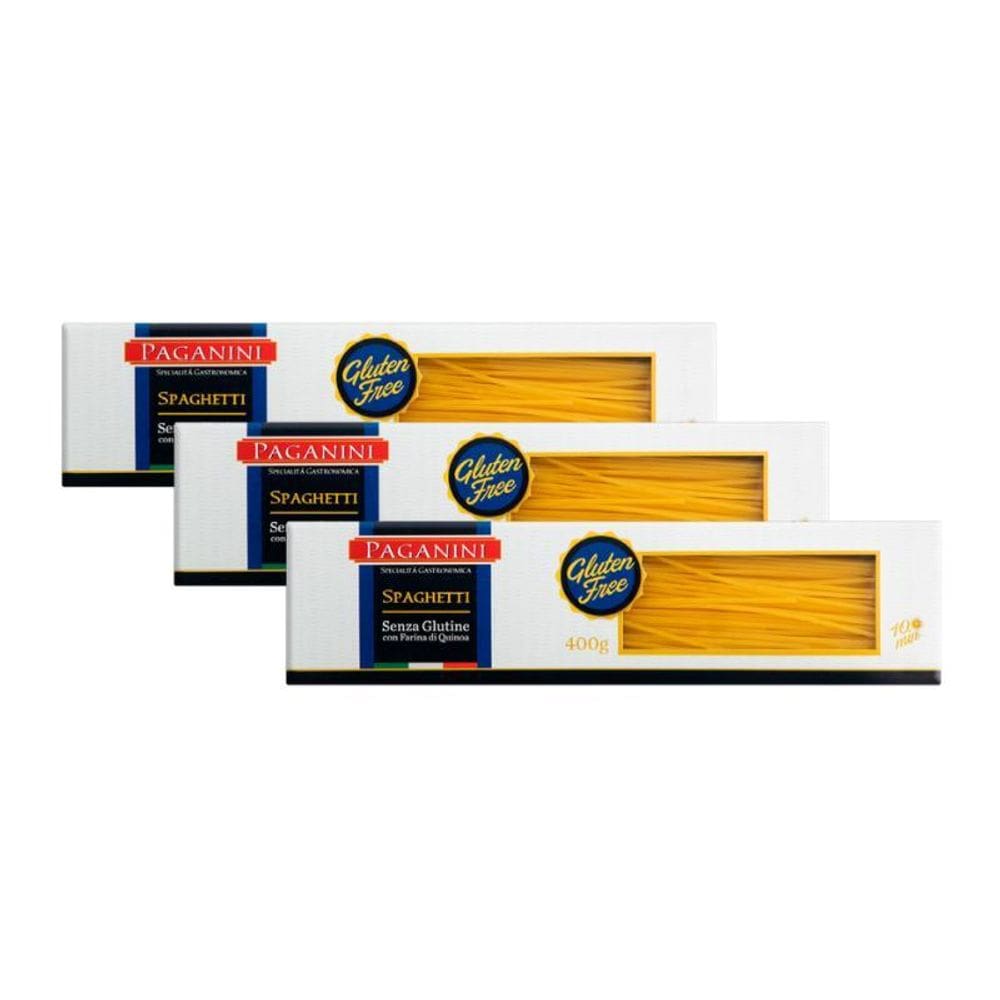 Kit 3X: Macarrão Spaghetti Sem Glúten Paganini 400G