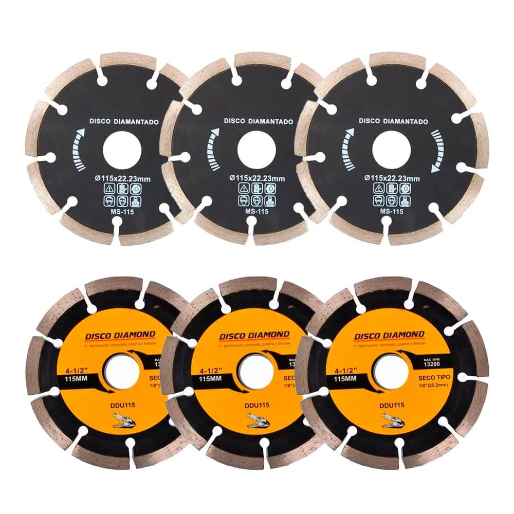 Kit 6 Disco Serra Circular Lâmina 115mm Mármore Concreto