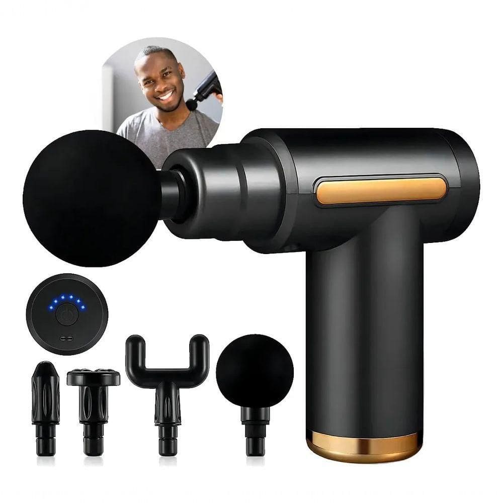 Massageador Pistola Elétrica Profissional Muscular Portátil Aparelho Fisioterapia Corporal, 6 Velocidades