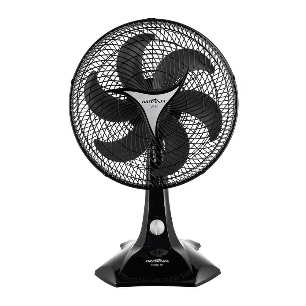 Ventilador Britania Protect 30cm 6 Pas Preto 110v