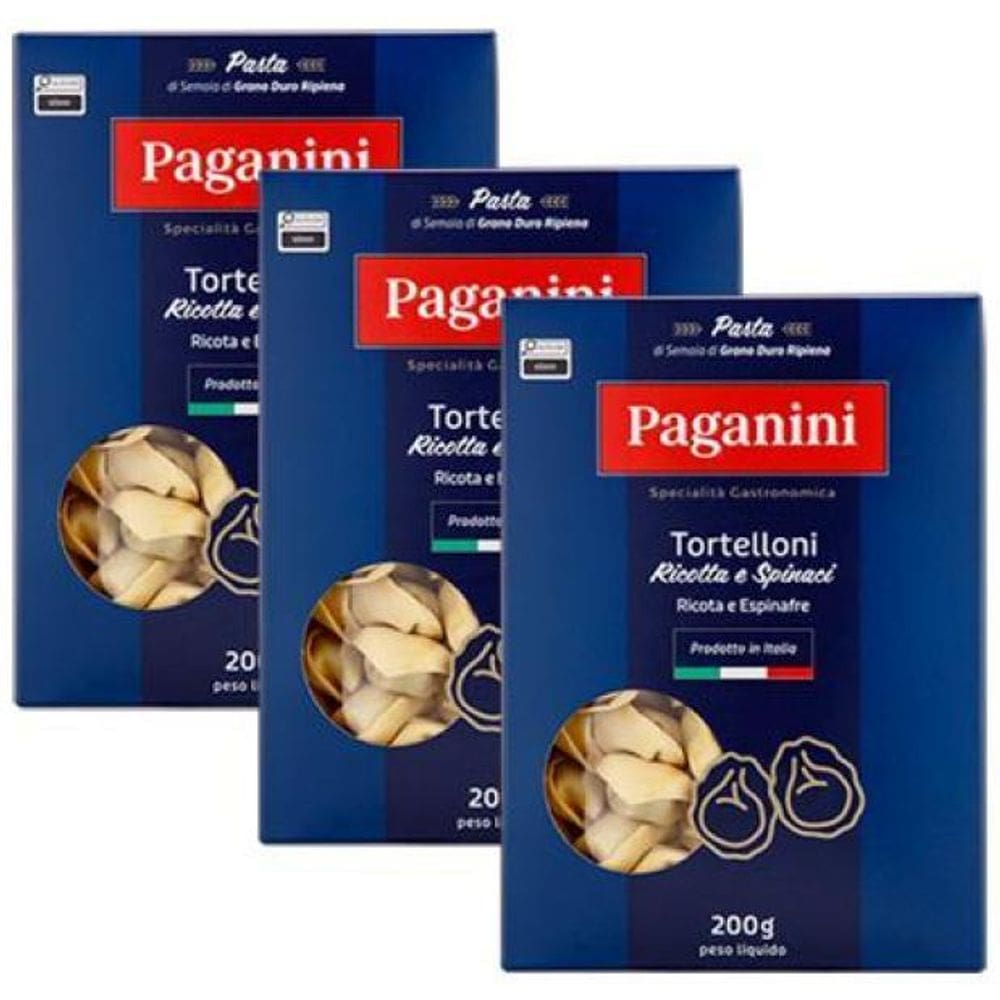 Kit 3X: Massa Tortellini Ricota E Espinafre Paganini 200G
