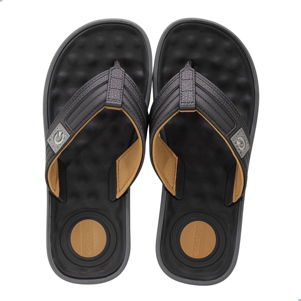 Chinelo Cartago Alabama Preto/Castor/Grafite