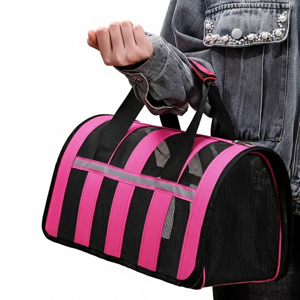 Bolsa Transporte Gato Cachorro Pet Coelho Porquinho Animais Faixa Refletiva Passeio Viagem Carro Aviao Caminhada