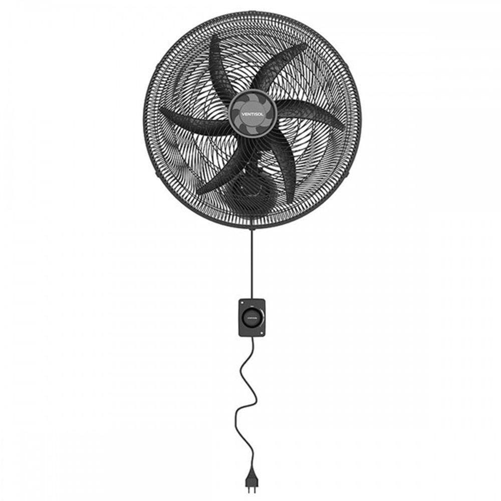 Ventilador Osc Parede Monta Facil 50cm 6P Preto Premium Ventisol 220V