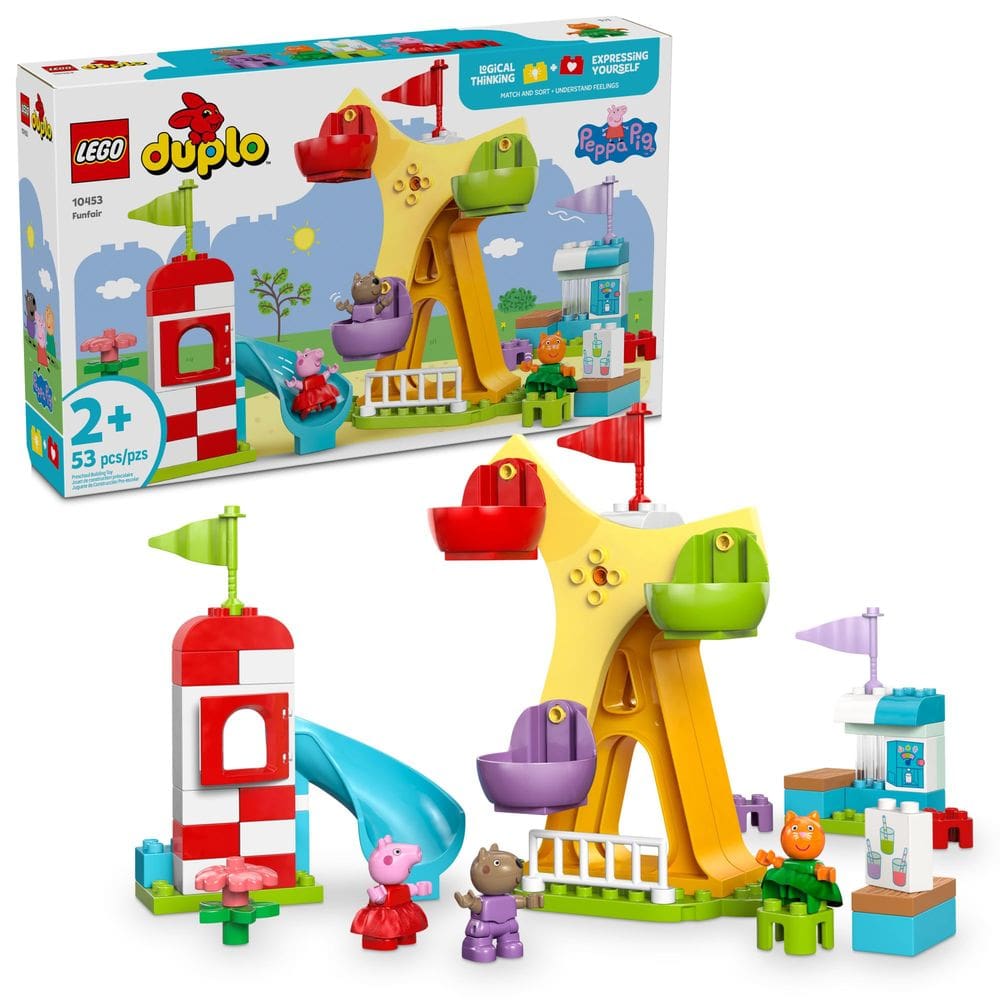 Brinquedo LEGO DUPLO Peppa Pig Funfair com 3 bonecos de 2 anos ou mais