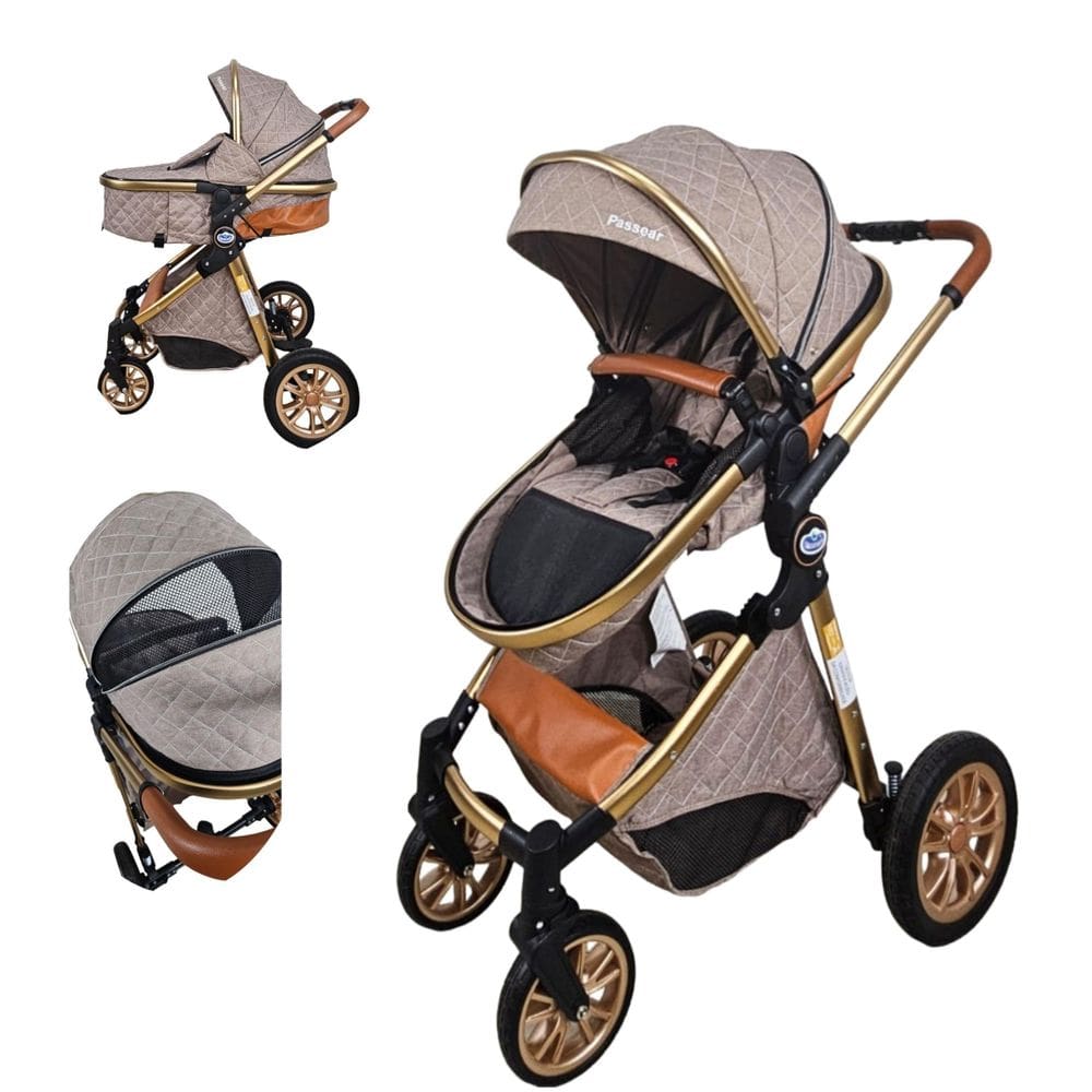 Carrinho Bebe 3 Em 1 Reversível Vira Moisés Capota Retrátil